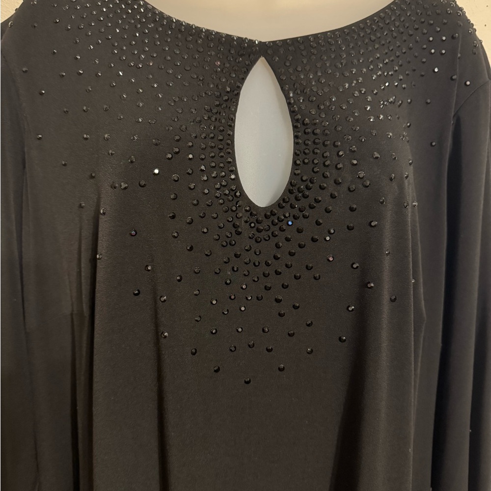 Calvin Klein Black Dressy Dress Keyhole Opening & Sparkle SIZE: 20 #CL - Picture 2 of 10